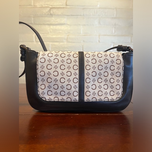 Celíne Logo Fabric & Leather Shoulder Bag - Picture 3 of 9